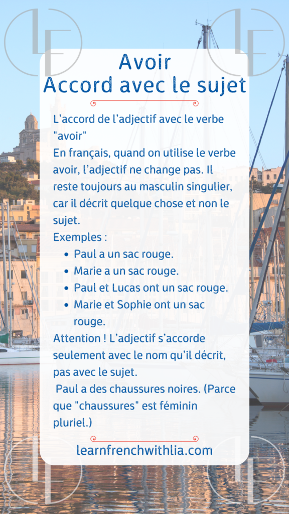 Accord avec le verbe avoir 