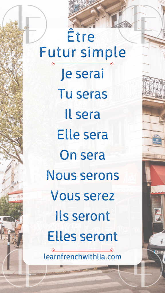 Être au futur simple – Tableau de conjugaison du verbe être au futur simple de l’indicatif.